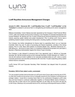 FINAL - 20260121 - LunR NR - Management Change (CNW Group/LunR Royalties Corp.)