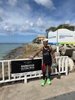 Rey on Speightstown Jetty after running over 100km around Barbardos