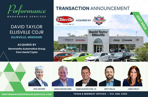 Performance Brokerage Services Advises on the Sale of David Taylor Ellisville Chrysler Dodge Jeep Ram in Ellisville, Missouri to Top-100 Dealership Group, Bommarito Automotive Group