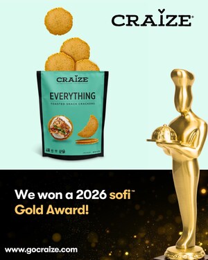 Craize® Wins 2026 sofi™ GOLD AWARD for Toasted Corn Snacks Everything Flavor at Winter FancyFaire