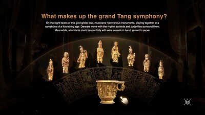 A screenshot from the virtual exhibition showing a gilded cup. /CGTN (PRNewsfoto/CGTN)