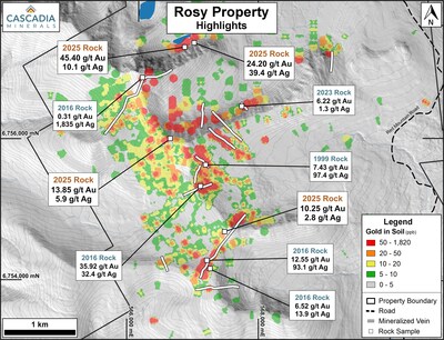 Rosy Highlights (CNW Group/Cascadia Minerals Ltd.)