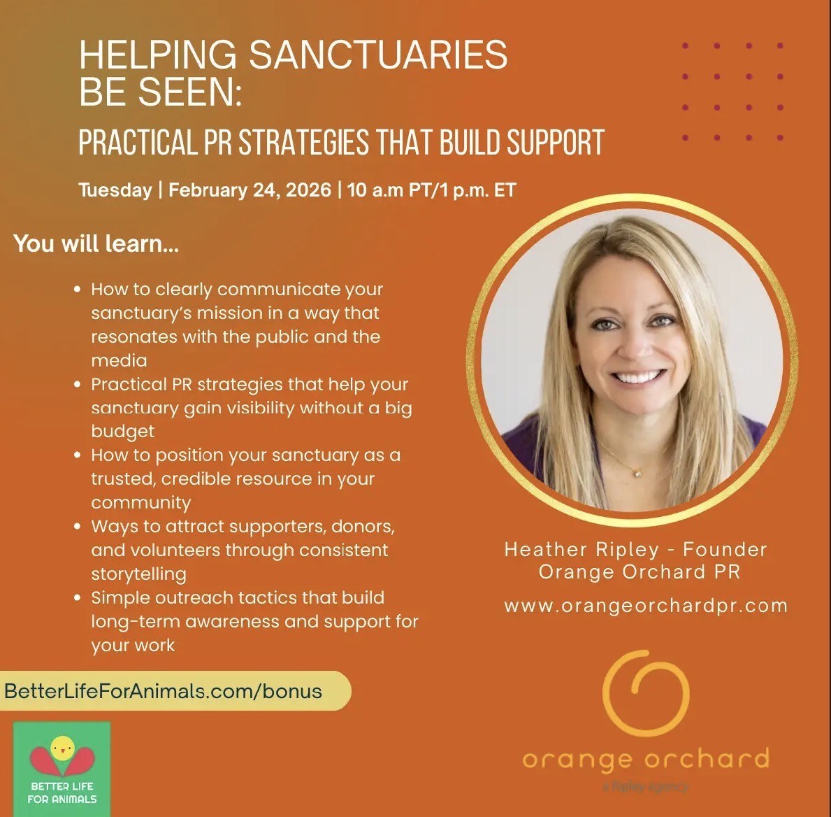 Heather Ripley to host free PR masterclass for animal sanctuaries