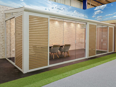 One of the veranda's visible with shading panels