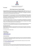 Africa Energy Announces Corporate Update