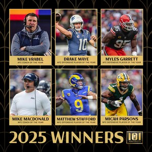 The Committee of 101 Names Six Recipients of 56th Annual 101 Awards for the 2025 NFL Season