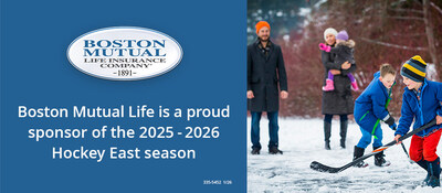 Boston Mutual Life announces a new partnership with Hockey East as an official corporate partner for the 2025–2026 and 2026–2027 ice hockey seasons.