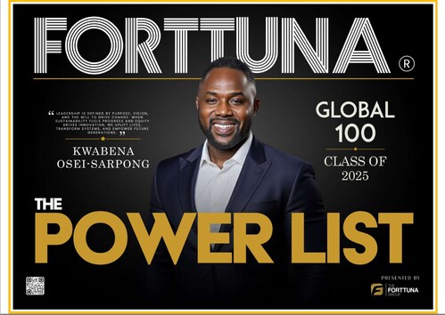 Cover of Forttuna Magazine featuring Kwabena Osei-Sarpong on the Global 100 Power List