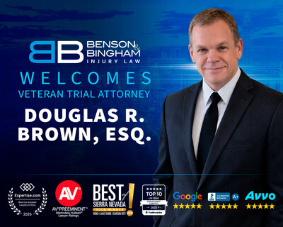 Benson & Bingham Accident Injury Lawyers, LLC Welcomes Veteran Litigator Douglas R. Brown to the Team