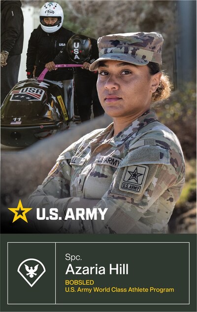 U.S. Army Soldier-athlete with the World Class Athlete Program (WCAP), Spc. Azaria Hill (88M, Motor Transport Operator) will make her debut for bobsled on the world stage, continuing a family legacy of athletic success as the daughter of decorated track and field and boxing athletes.