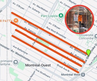 Carte du secteur (Groupe CNW/Ville de Montréal - Arrondissement de Côte-des-Neiges - Notre-Dame-de-Grâce)