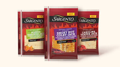Image of Sargento® Hot & Spicy Mango Habanero Jack, Smoky Hot Colby-Jack, and Carolina Reaper Jack Sliced Cheeses