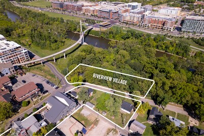 Riverview Village will occupy the west bank of the Scioto River in Historic Dublin, Ohio that's adjacent to Bridge Park and the Dublin Link pedestrian bridge.