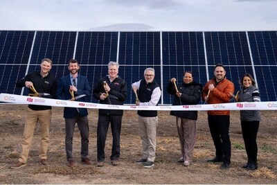 From left to right: Matt Brenn, Director, Community Solar Subscriptions, Pivot Energy; James Pedric, Account Manager, Xcel Energy; Lynn Bailey, Director, Energy, Sustainability & Utilities, DU; Mark DeLorenzo, Senior Vice Chancellor for Business and Financial Affairs, DU; Stephanie O'Malley, Associate Vice Chancellor for Public Relations, DU; Mat Elmore, SVP, Strategic Accounts, Pivot Energy; Marci Grossman, Director, Communications, Pivot Energy