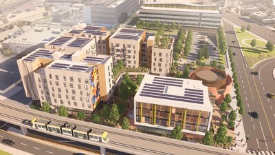 The Robert K. Ross Center for Hope and Healing (rendering shown) is in downtown Los Angeles on land owned and donated by The California Endowment. The development's first phase is expected to break ground this summer and will deliver a new commercial and nonprofit services hub, with affordable and supportive housing phases to follow as additional financing is secured.