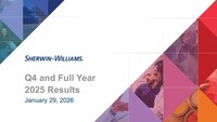 The Sherwin-Williams Company Reports 2025 Year-End and Fourth Quarter Financial Results