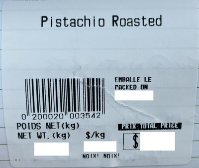 Pistaches Rôties salées (Groupe CNW/Ministère de l'Agriculture, des Pêcheries et de l'Alimentation)