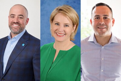 New board members, left to right: Matthew Bruno, Jennifer McCafferty-Fernandez, PhD, FACHE, and Nicholas Duran.