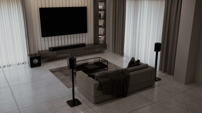 5 Nakamichi DRAGON With Single 12" Subwoofer in Living Room