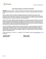 Ovintiv Names Gregory P. Hill to Board of Directors