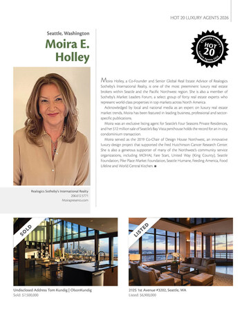 Moira Holley  Seattle, Wa  Realogics SIR