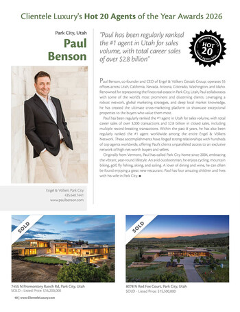 Paul Benson Engel Volkers, Park City, UT