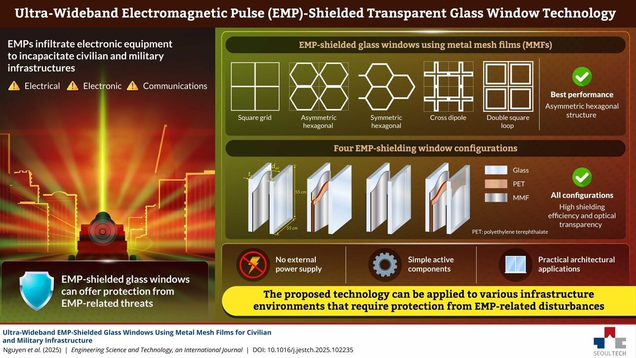 New SEOULTECH Study Reveals Transparent Windows That Shield Buildings from Powerful Electromagnetic Pulses