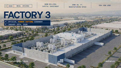 Rendering of Hadrian's F3 in Mesa, AZ (PRNewsfoto/Hadrian) Rendering of Hadrian's F3 in Mesa, AZ (PRNewsfoto/Hadrian)