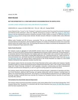 LUCARA CLOSES UPSIZED $165.0 MILLION PRIVATE PLACEMENT