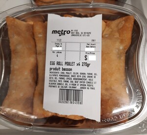 Mise en garde à la population - Présence non déclarée de blé, de lait, de soya et de sulfites dans des boules et des egg rolls au poulet vendus par l'entreprise Metro Plus Jonquière