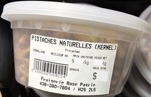 Mise en garde à la population - Avis de ne pas consommer de pistaches crues vendues par l'entreprise Fruiterie Rose-Patrie