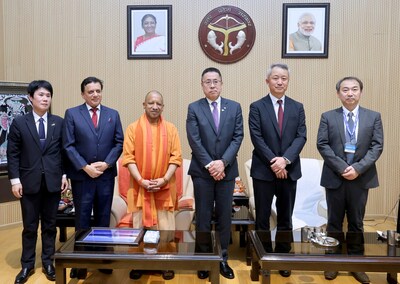 A high-level Japanese delegation led by Mr Junichi Ishidera, Vice Governor of Japan’s Yamanashi Prefecture, met CM Yogi Adityanath in Lucknow (PRNewsfoto/Uttar Pradesh Government)