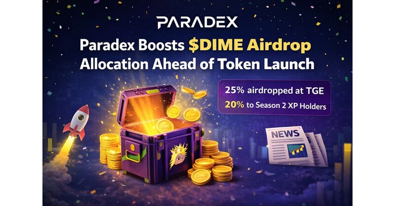 Paradex Confirms $DIME TGE Timeline and Expands Airdrop Allocation Following XP Season 2 Conclusion Paradex Confirms $DIME TGE Timeline and Expands Airdrop Allocation Following XP Season 2 Conclusion