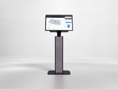 DTEN D7X 27 showing Appspace Workplace Experience Platform on Urben Kiosk