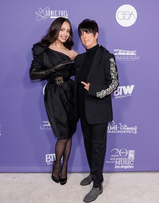 Sofia Carson (L) and Diane Warren (R) at Education Through Music-LA's 20th Year Gala
