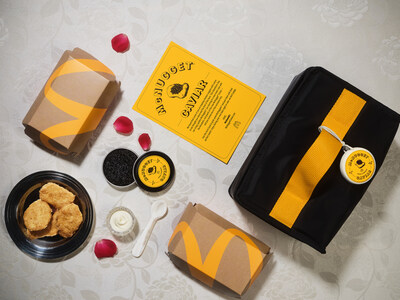 Each kit includes everything you need for an upscale yet effortless celebration: : a 1oz tin of McNugget® Caviar, $25 Arch Card® for plenty of Chicken McNuggets, plus crème fraîche and a Mother of Pearl caviar spoon to top it all off.