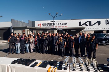 Team from Car Pros Kia Glendale in California, ranked as the #1 Kia dealership in the nation in 2025