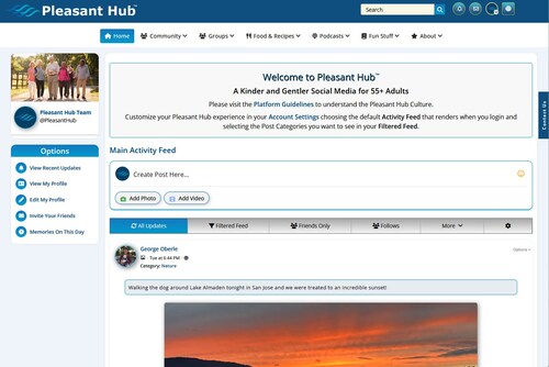 Pleasant Hub Homepage screenshot