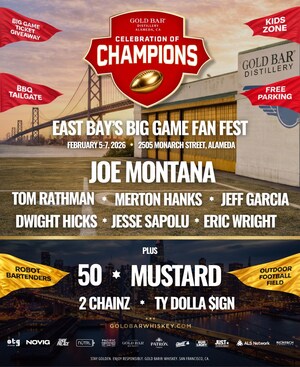 Gold Bar Distillery Announces "Celebration of Champions" A Three-Day Football, Music, and Culture Takeover February 5-7, 2026 | Alameda, California