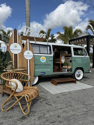 One of two vintage VW buses wrapped in Brightmore branding was a highlight for photos during the grand opening. (CNW Group/Mattamy Homes Limited)