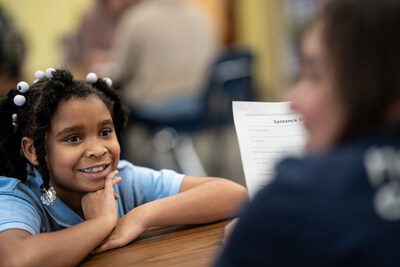 The Cigna Group Foundation blends financial support with volunteering opportunities for employees to deepen the impact of its community contributions. Pictured below, employee volunteers mentor elementary school youth in St. Louis. The Cigna Group Foundation blends financial support with volunteering opportunities for employees to deepen the impact of its community contributions. Pictured below, employee volunteers mentor elementary school youth in St. Louis.