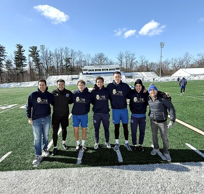 Pictured (left to right): Glenn Hechler, CPR Foundation Vice President of the Board and WSC part owner, alongside WSC players Matias Molina, Aleksei Armas, Max Jennings, Conor McGlynn, Miguel Diaz, and WSC Owner Mitch Baruchowitz