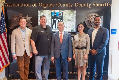 Group photo with the Association of Orange County Deputy Sheriffs (AOCDS) during the donation Group photo with the Association of Orange County Deputy Sheriffs (AOCDS) during the donation