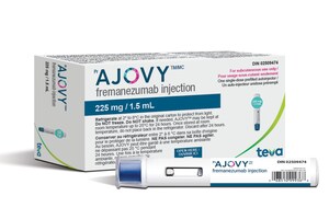 Teva Canada Announces Approval of Expanded Indication of [Pr]AJOVY® (fremanezumab solution for subcutaneous injection), the First Anti-CGRP Preventive Treatment for Pediatric Episodic Migraine