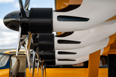 Electra's EL9 Ultra Short uses a blown-lift approach, in which distributed electric propulsors mounted along the wing accelerate airflow to dramatically increase lift at low speeds. (PRNewsfoto/Electra.aero)