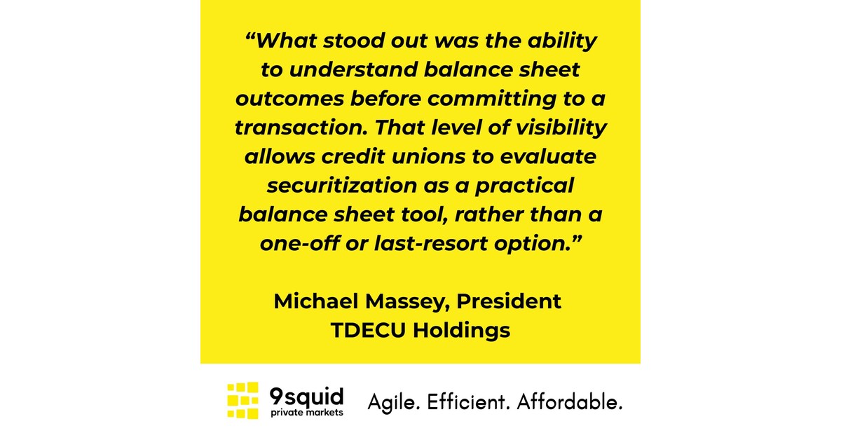 TAPP Engines 9Squid Private Markets: First to Democratize Securitization for All Credit Unions* TAPP Engines 9Squid Private Markets: First to Democratize Securitization for All Credit Unions*