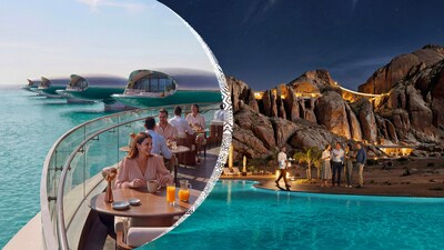 Elegant waterfront dining captures the calm and beauty of The Red Sea during the day, while starlit luxury comes to life against dramatic landscapes.