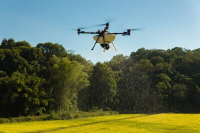 XAG P150 Max Agricultural Drone performs efficient and even spreading on the field.