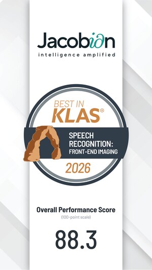 Jacobian Fluency for Imaging Awarded #1 in KLAS for Speech-Recognition: Front-End Imaging for the Fifth Consecutive Year