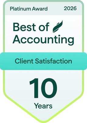 ClearlyRated's Best of Accounting 10 Year Platinum Award logo (CNW Group/Stern Cohen Accountants)